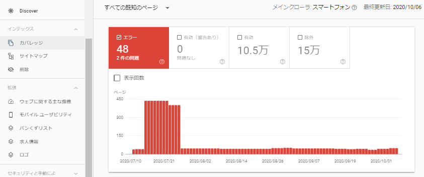 サーチコンソールでクロールやインデックスエラーが出る原因と解決方法1